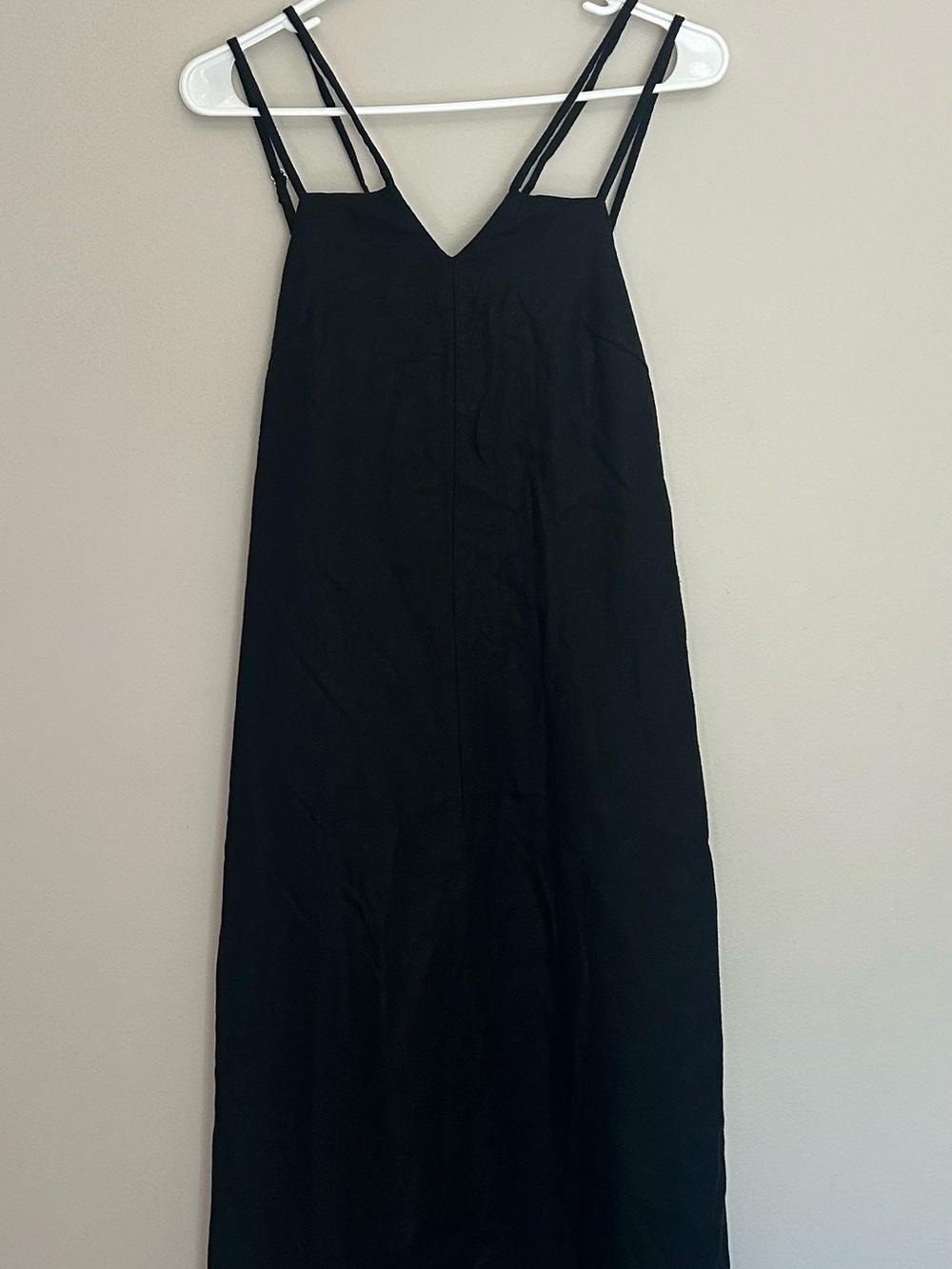 NWT Universal Thread linen blend Black Midi Slip Dress with Double Straps -Med - Picture 4 of 7